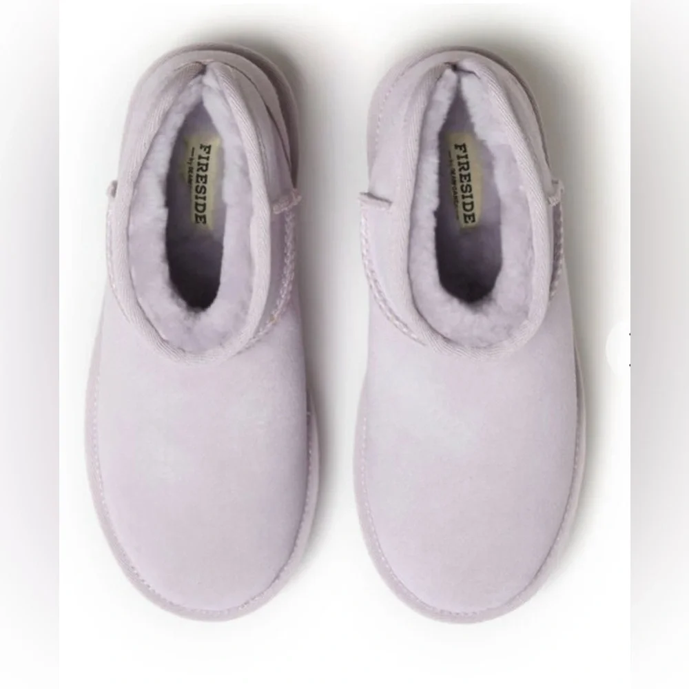New! Fireside by Dearfoams Kingston Genuine Shearling Platform Bootie size 7